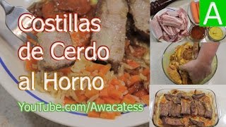 Costillas de Cerdo al Horno con miel y mostaza Cocina Fácil Recetas Navideñas económicas puerco [upl. by Ayrad731]