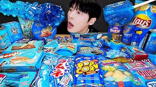 ASMR MUKBANG  편의점 블루 디저트 아이스크림 먹방 불닭 소다맛 amp BLUE DESSERT HONEY JELLY CANDY [upl. by Hannala]