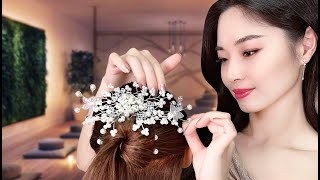 ASMR Doing Your Wedding Hair  Chinese amp Western Styles [upl. by Tioneb]