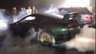 Toyota Supra Mk4 Epic burnout 2step [upl. by Enelrac]