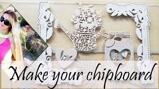 CHIPBOARD EMBELLISHMENTS  how to make [upl. by Prebo]