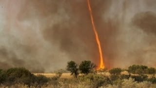 Tornado Engulfed by Fire Caught on Tape  Good Morning America  ABC News [upl. by Lambert]