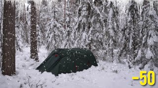 35C WINTER CAMPING IN THE WARMEST HOT TENT ON EARTH  ALONE OVERNIGHT  ASMR [upl. by Acirrehs442]