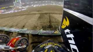 GoPro HD Ryan Sipes Main Event Crash 2013 January 19th Monster Energy Supercross from Anaheim CA [upl. by Sievert]