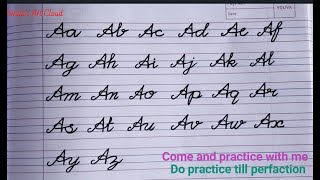 1  Connecting Capital Letter A with Small Letters a to z  Cursive Handwriting Practice  abcd [upl. by Novehc]