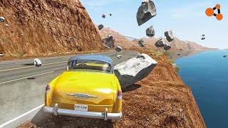 Beamng drive  Rockfall Crashes [upl. by Rednas]