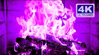 🔥 PURPLE FIREPLACE 4K Ultra HD [upl. by Ardehs887]