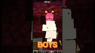 GIRLS VS BOYS IN MINECRAFT SHORTS FORYOU shorts foryoupage minecraft aura sigma iqtest [upl. by Reggis]