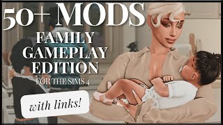 50 MUST HAVE MODS for realistic FAMILY gameplay  with links  the sims 4 [upl. by Kenzi502]