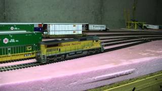 Custom Weathered Atlas C408 UP 9167 Sound with Working Ditch Lights [upl. by Aikahs]