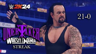 Every Match of Undertakers Wrestlemania Streak on WWE2K24 [upl. by Hootman922]