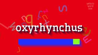 OXYRHYNCHUS  How to pronounce Oxyrhynchus [upl. by Nosac]