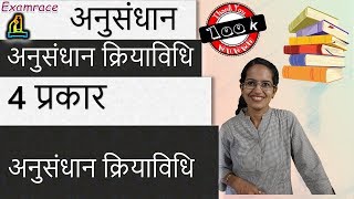 अनुसंधान क्रियाविधि अनुसंधान में 4 प्रकार Research Methodology [upl. by Zsa]