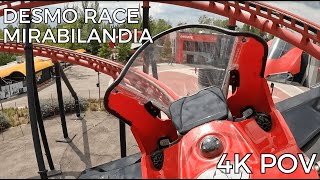 Desmo Race front row POV 4K  Mirabilandia Italy 2024 [upl. by Nosylla]