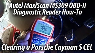 Autel MaxiScan MS309 OBDII Reader  Tutorial On 2006 Porsche Cayman S [upl. by Agarhs]