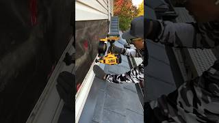 Nailing vinyl siding quickly with a power nailer and siding adapter [upl. by Occir799]