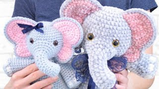 Crochet Elephant  Crochet Amigurumi Elephant Tutorial for Beginners [upl. by Jecho540]