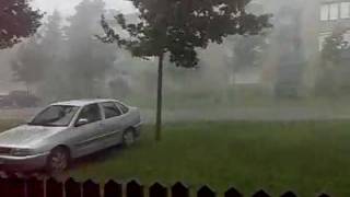 Downburst Hailstorm Mezőhegyes Hungary [upl. by Nivlag]