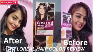 Loreal Paris Hair Color honest review amp Demo 316 BurgundyHair color कैसे लगाए hair trending [upl. by Ebonee]