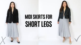 7 Must Know Midi Skirt Styling Tips If you have Short Legs like me [upl. by Medwin]