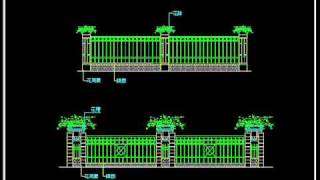 【Autocad Block Download】Wrought iron railing fence designwmv [upl. by Ellynad]