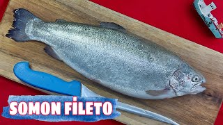 SOMON NASIL TEMİZLENİR 🐟 YIKANIR BALIK FİLETO NASIL ÇIKARILIR How to clean Salmon Fish Cleaning [upl. by Letsirhc]