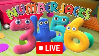 🔴 LIVE Numberjacks  Full Episodes [upl. by Yknip]