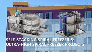 Wolfking selfstacking spiral freezer and lowtension spiral freezer installation demonstration [upl. by Avraham]