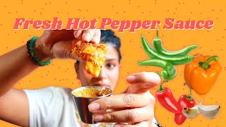 Fresh Hot Pepper Sauce Recipe  Pepper Sauce for Everything  Fresh Hot Sauce  Its Dinorah [upl. by Fusuy440]