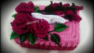 Crochet Tissue Box Cover Tutorialpart 3 [upl. by Ytitsahc]