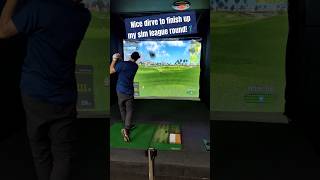 Teeing off with driver on hole 9 Golf simulator league play Callaway Rogue St Max D driver golf [upl. by Tteltrab]