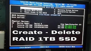 How to delete and create a RAID for two 1TB SSD [upl. by Carleton]