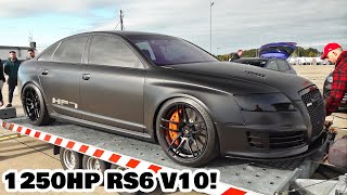 1250HP Audi RS6 V10 Sedan HPT  Top Speed Drag Racing Pure Sound [upl. by Rourke316]