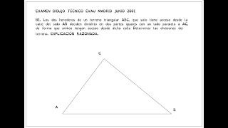 Ejercicio EVAU Madrid 2001 Junio B1 Dibujo Técnico Triángulos bachillerato selectividad evau [upl. by Burnside]