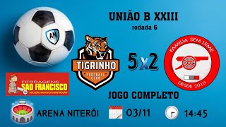 Amistosos Niterói  União B Edição 23  TIGRINHO FC 5X2 FAMILIA SEM LEME FCJogo completo rodada 6 [upl. by Calendra]