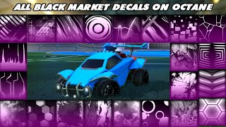 All Black Market Decals On Octane 2023  Rocket League Showcase [upl. by Ivey]