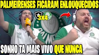 REAÇÕES DOS PALMEIRENSES ENLOUQUECIDOS APÓS VIRADA HISTÓRICA REACT BOTAFOGO 3X4 PALMEIRAS [upl. by Asseneg]