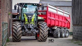 CLAAS AXION au Transport   Benne LArtésienne 3 essieux [upl. by Iemaj]