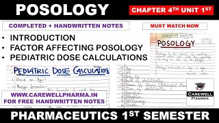 Posology in Pharmaceutics  Factor Affecting  Pediatric Dose calculation  Ch 4 U 1  Pharmaceutics [upl. by Ogata370]