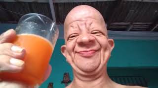 Bald wrinkly guy drink orange juice moan [upl. by Ssor520]