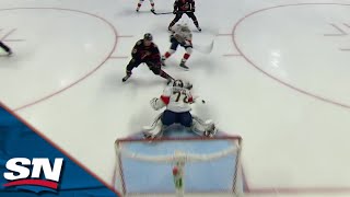 Alex Formenton Puts Puck Off Crossbar Sergei Bobrovsky For Breakaway Goal [upl. by Chiles]