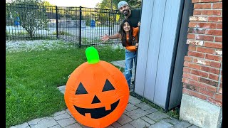 Deema and Sally with giant pumpkin rescue adventure [upl. by Beberg]