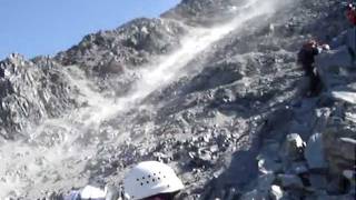 Mont Blanc  Le Grand Couloir Rock Fall [upl. by Nadaha]