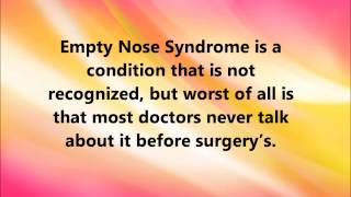 Empty Nose Syndrome Explained By a Victim  Turbinate Reduction Risk [upl. by Peugia]