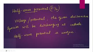 SJCTNCMr G ANANDCH306A ANALYTICAL CHEMISTRYII UNIT 3 – POLAROGRAPHY PART I [upl. by Otrebliw]