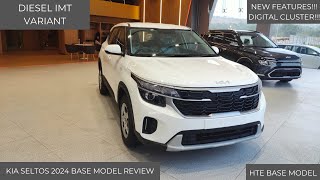 Kia Seltos HTE 2024 Base Model Review  Base Variant  Feature Loaded  HTE Diesel IMT Transmission [upl. by Kelam]