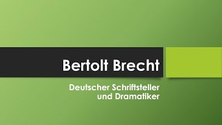 Bertolt Brecht einfach und kurz erklärt [upl. by Edelsten]