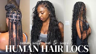 Faux locs using human hair  boho faux locs  easy method  save time [upl. by Mitinger]