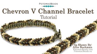 Chevron V Channel Bracelet  DIY Jewelry Making Tutorial by PotomacBeads [upl. by Ailemor817]