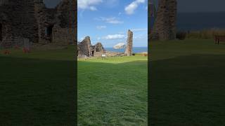 Bass Rock view from Tantallon castle scotland castle bassrock northsea placestovisit shorts [upl. by Airamana551]